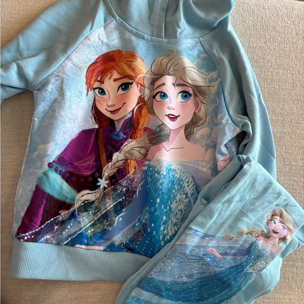 PatPat Blue Kids Matching Set with Princess Print